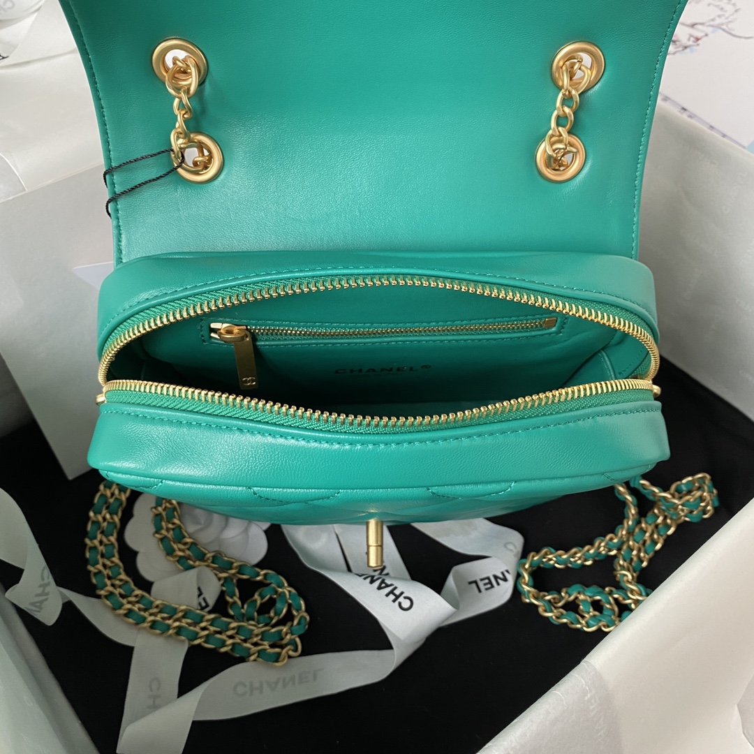 Lambskin Mini Backpack AS3884 Jade Green